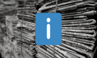 Comunicado Fondo de diarios en blanco y negro, ícono información