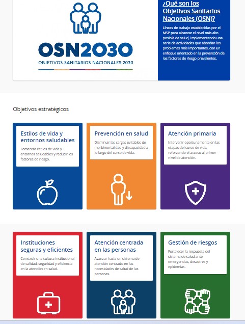 Imagen 5: sitio web de los Objetivos Sanitarios Nacionales 2030.