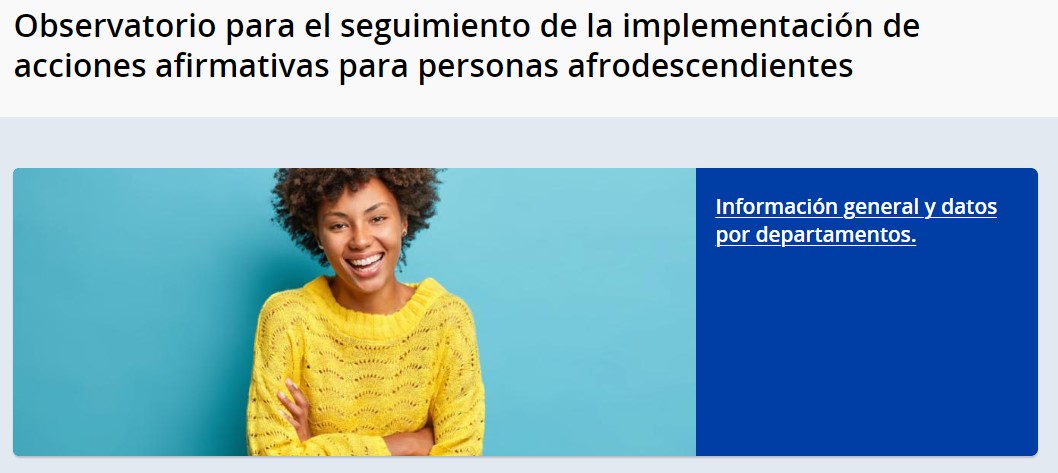 Imagen 14: Observatorio para el seguimiento de políticas afirmativas para personas afrodescendientes.