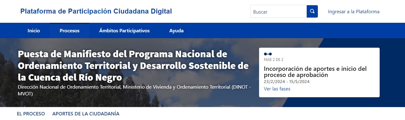 Imagen 28: Puesta en Manifiesto del Programa de la cuenca del Río Negro