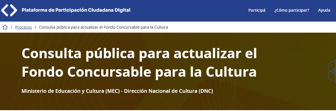Imagen de la consulta pública para actualizar el Fondo Concursable para la Cultura