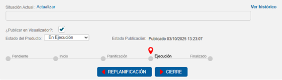 Ejemplo de Siges en el campo Situación actual