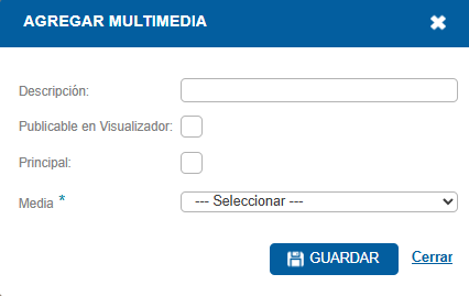 Ejemplo de pantalla con los campos que se describen en el punto 3.