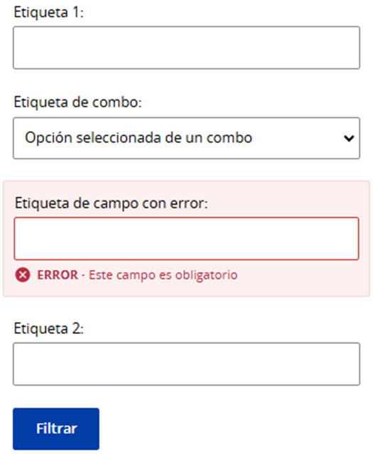 Ejemplo de formulario apilado con fieldset oculto.