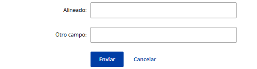 Ejemplo de botones alineados a los campos.