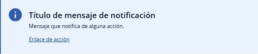 Ejemplo de cuadro de diálogo con mensaje de notificación.