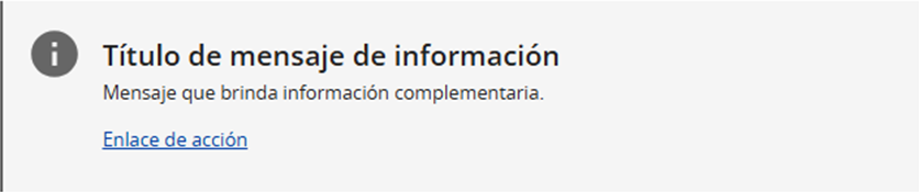 Ejemplo de cuadro de diálogo con mensaje de información.
