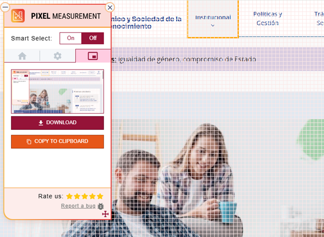 Interfaz de Regla virtual