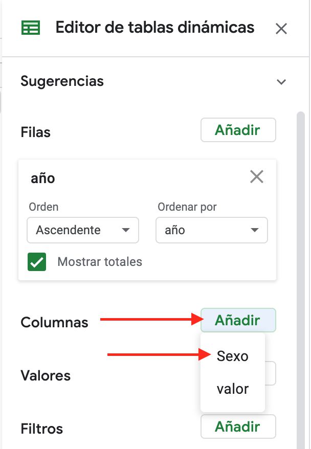 Editor de tablas dinamicas