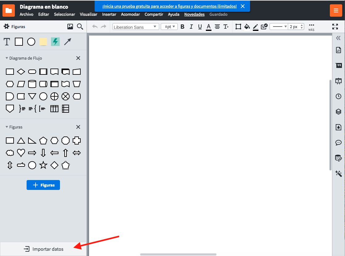 Importar datos en Lucidchart