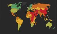 mapa del mundo con colores mapa del mundo con colores que representan el índice