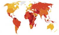 mapa indicando con colores el índice de trasparencia mapa del mundo con colores que representan el índice