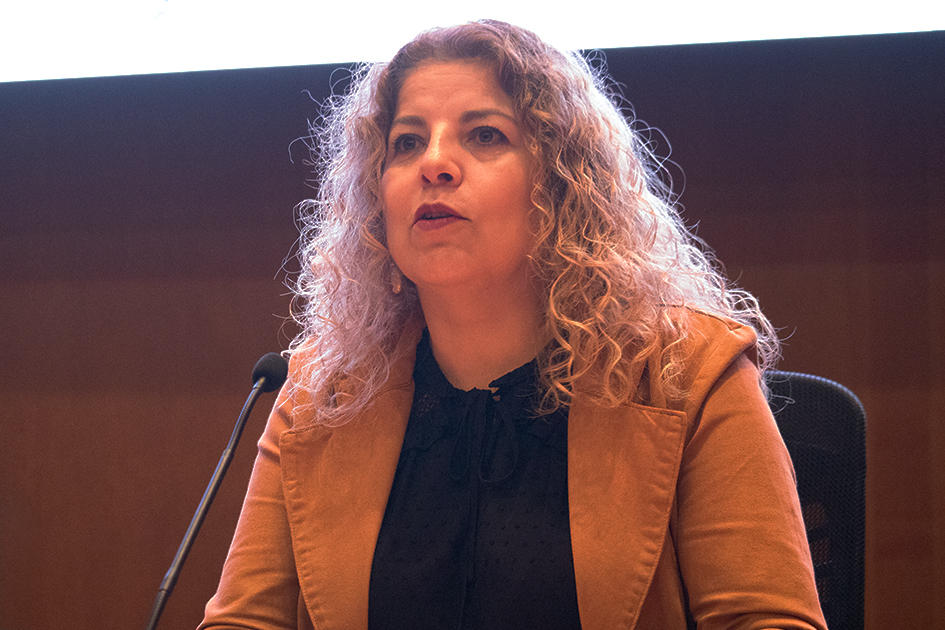 Claudia Barrientos, representante de la Secretaría General de OEA. Claudia Barrientos, representante de la Secretaría General de OEA en el primer panel.
