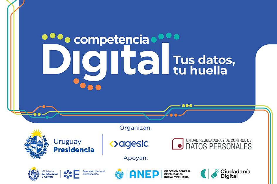 Competencia Digital. Tus datos, tu huella. Junto al logo de las instituciones que organizan y apoyan