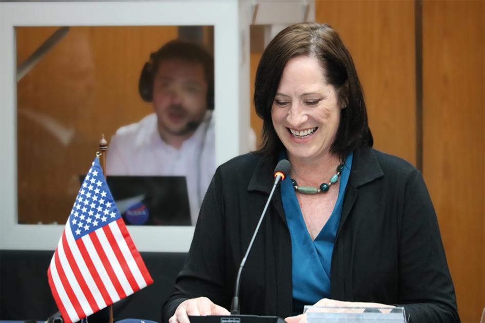 Heidi Fulton, embajadora de Estados Unidos en Uruguay Heidi Fulton, embajadora de Estados Unidos en Uruguay en las palabras de apertura de la reunión