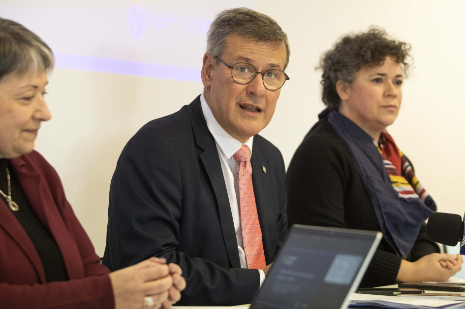 Fuente: Presidencia Uruguay Alejandra Villar, Jorge Díaz, Mariana Labastie en la apertura del panel