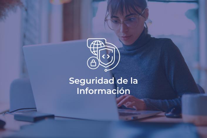 Persona con computadora. Seguridad de la Información
