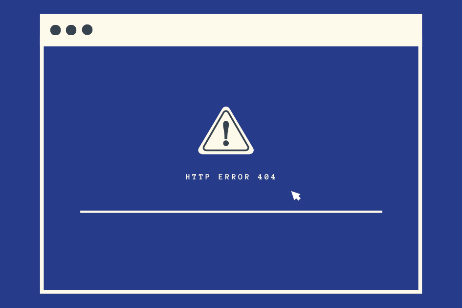 Mantenimiento del sistema Cartel de error 404