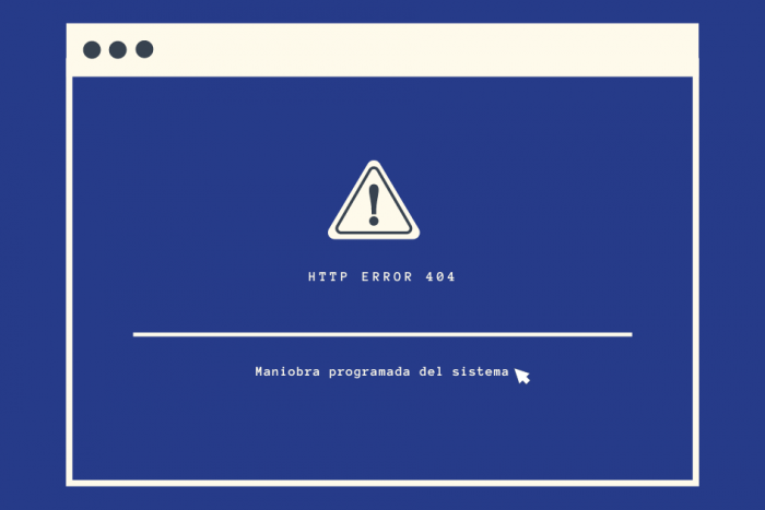 Maniobra programada Pantalla de error con ícono signo de exclamación
