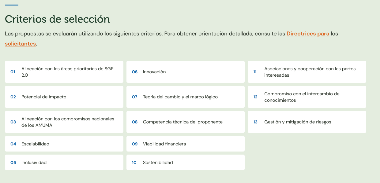 criterios de seleccion