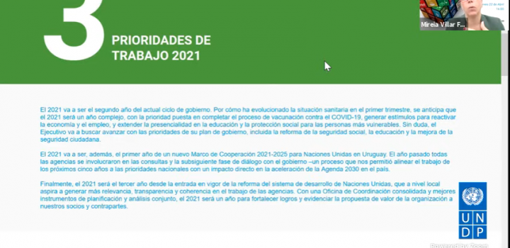 Mireira Villar, coordinadora residente de ONU Urguay