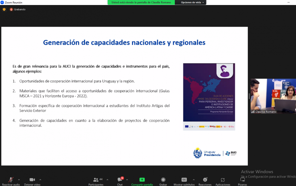 AUCI realizó presentación de cooperación internacional en curso sobre diplomacia científica.