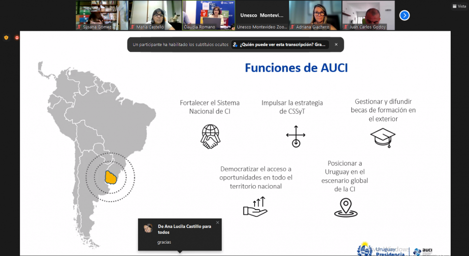 AUCI realizó presentación de cooperación internacional en curso sobre diplomacia científica. AUCI realizó presentación de cooperación internacional en curso sobre diplomacia científica.