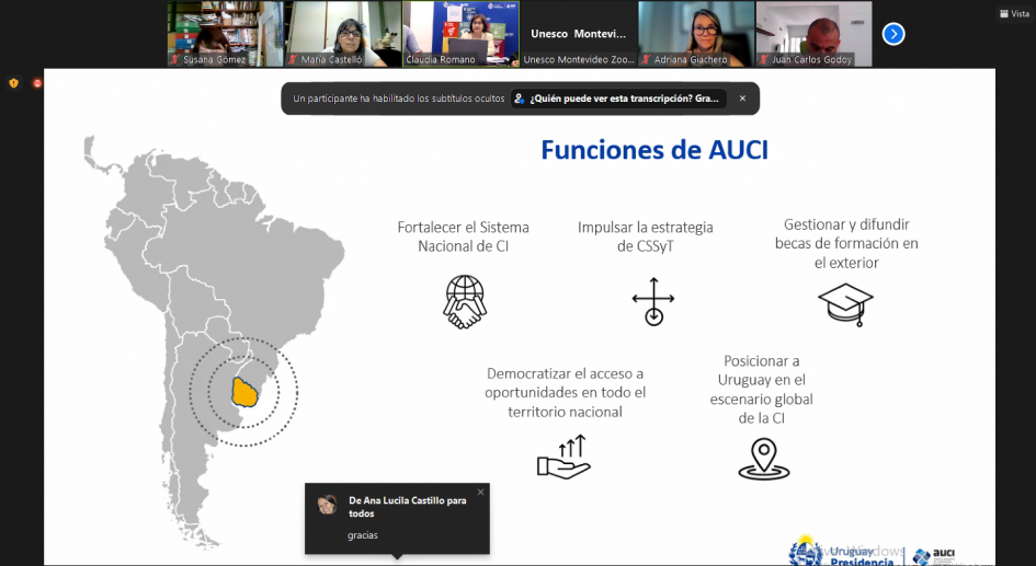 AUCI realizó presentación de cooperación internacional en curso sobre diplomacia científica.