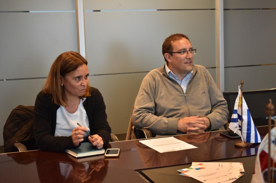 Equipos técnicos en reunión en Torre Ejecutiva, Montevideo.