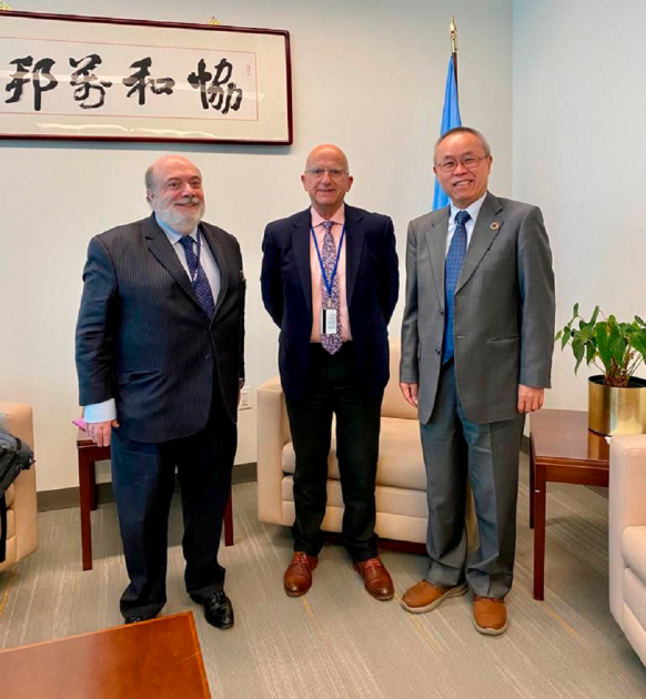 Reunión de trabajo con Li Junhua de Naciones Unidas.