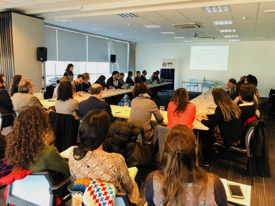 participantes de los diferentes organismos centados en una gran ronda debatiendo sobre cooperación