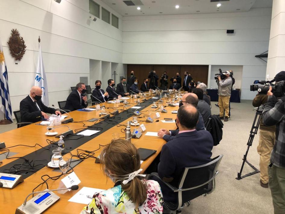 Presidente Lacalle Pou con representantes del Sistema de Naciones Unidas