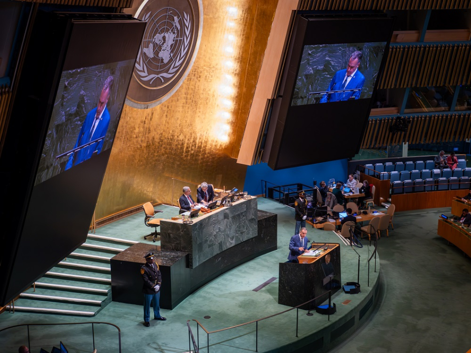 Presidente de la República, Yamandú Orsi, en la Asamblea General de la ONU