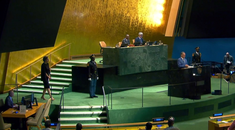 Presidente de la República, Yamandú Orsi, en la Asamblea General de la ONU