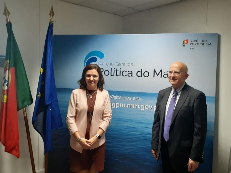 Directora de Política del Mar, Marisa Isabel Lameiras da Silva y director de AUCI, Mariano Berro