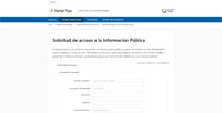 Captura de pantalla de Solicitud de acceso a la información pública