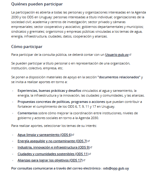 Pantalla de la plataforma que muestra cómo se visualiza publicado el campo Descripción