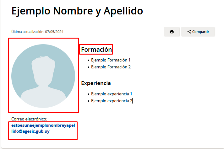 captura de pantalla de cómo se visualizaría el contenido