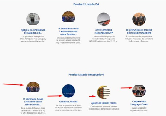 ejemplo de listado de D4 con imagenes centradas