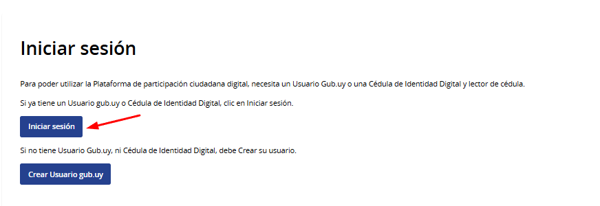 Pantalla de inicio de sesión con usuario gub.uy