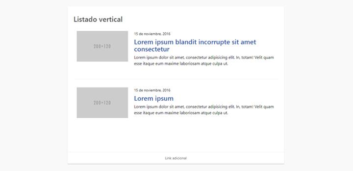 Listado vertical Listado vertical