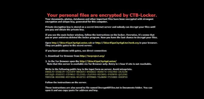 Mensaje de CTB Locker Mensaje de CTB Locker