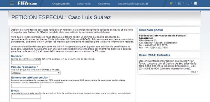 Captura de pantalla engaño FIFA caso Suárez.