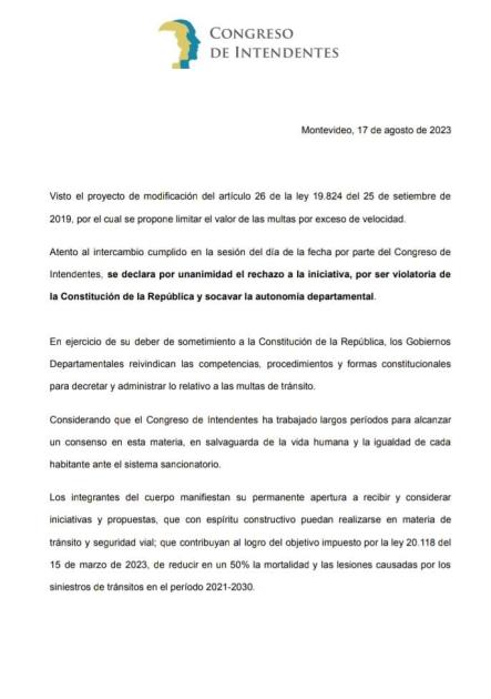 Texto de la declaración 