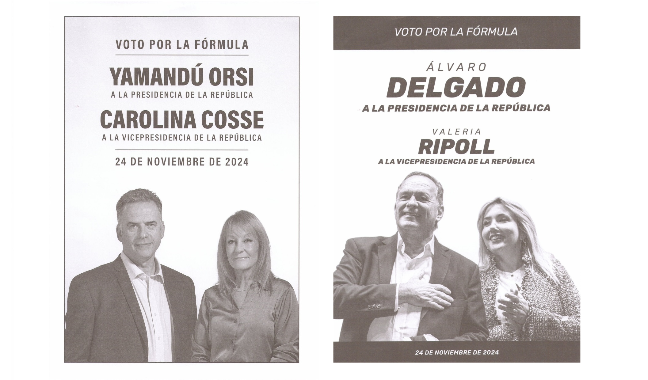Hojas de fórmulas presidenciales para el Balotaje