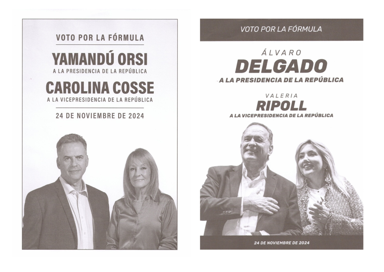 Hojas de votación de las fórmulas presidenciales 2024