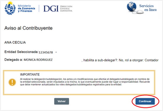 Aviso al contribuyente