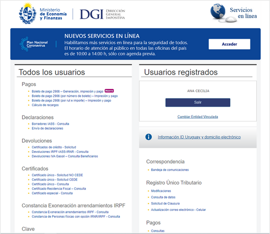 Servicios en linea