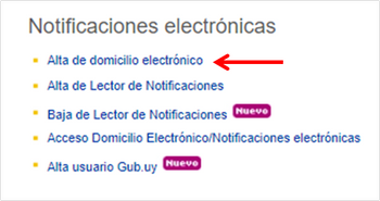 pantalla notificaciones electrónicas