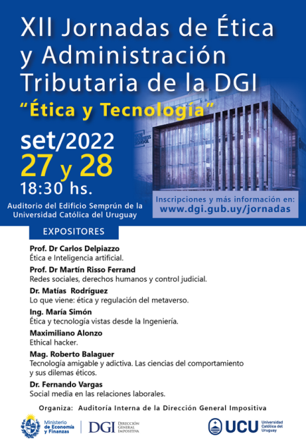 banner de la doceava jornadas de ëtica y administración y listado de sus participantes